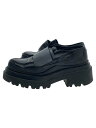 【中古】PLAN C◆厚底ローファー/38/BLK/キズ・履きジワ有【シューズ】