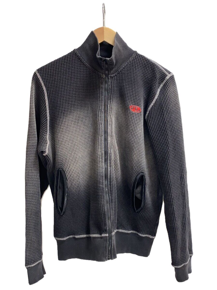 【中古】DIESEL◆25SS/S-WAFY-ZIP/Waffle and jersey zip-up/S/コットン/BLK/A16105【メンズウェア】