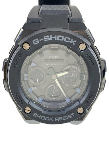 【中古】CASIO◆ソーラー腕時計/アナログ/ラバー/BLK/BLK/SS/GST-W300G【服飾雑貨他】 【中古】CASIO◆ソーラー腕時計/アナログ/ラバー/BLK/BLK/SS/GST-W300G【服飾雑貨他】