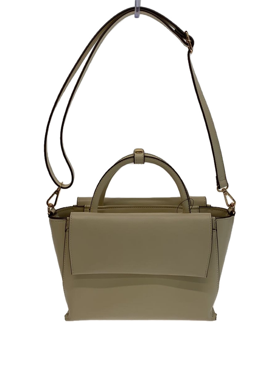 【中古】UNITED ARROWS green label relaxing◆ショルダーバッグ/レザー/IVO【バッグ】