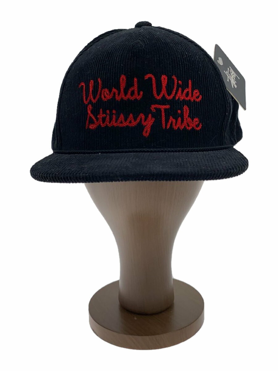 【中古】STUSSY◆キャップ/--/コーデュロイ/BLK/メンズ【服飾雑貨他】
