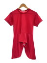 【中古】COMME des GARCONS◆デザインヘムショートスリーブカットソー/XS/ポリエステル/RED/GL-T012【レディースウェア】