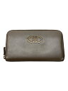 【中古】Salvatore Ferragamo◆長財布/フェイクレザー/CRM/無地/レディース/IY-22B300【服飾雑貨他】