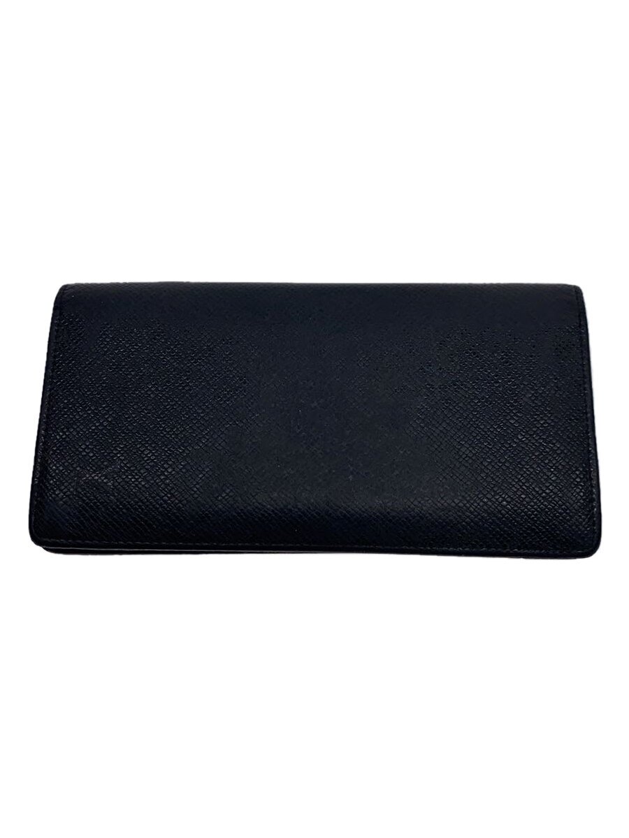 【中古】LOUIS VUITTON◆ポルト・フォイユ・ブラザ_タイガ_BLK/牛革/BLK/無地/メンズ【服飾雑貨他】