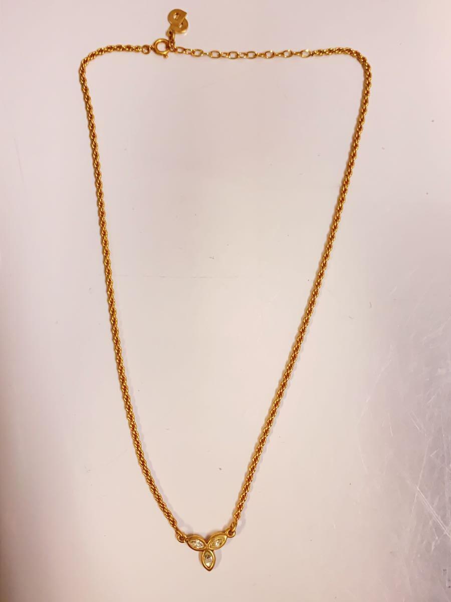 Christian Dior: tres hojas / collar / piedra de color / top / dama — vista 2