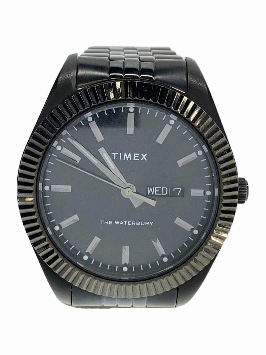 【中古】TIMEX◆Waterbury Legacy/クォーツ腕時計/アナログ/BLK/TW2V17700【服飾雑貨他】