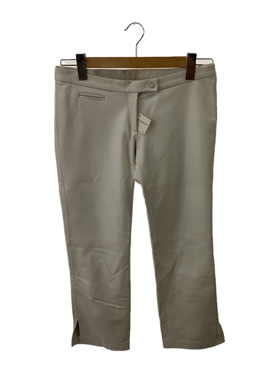 Leather - 【中古】COACH◆ボトム/2/羊革/WHT//【レディースウェア】