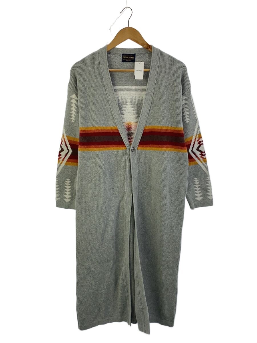 【中古】PENDLETON◆カーディガン(厚手)/--/コットン/GRY/9175-5004【レディースウェア】