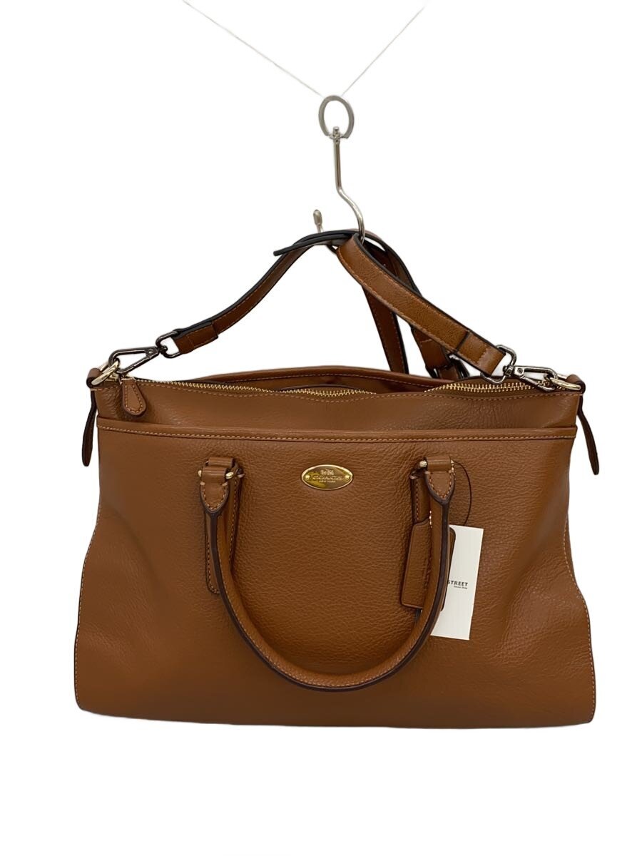 【中古】COACH◆ショルダーバッグ/レザー/BRW/2way/がま口【バッグ】