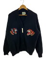 【中古】AT FAR HEAVEN/カーディガン(厚手)/L/コットン/ブラック/無地【メンズウェア】