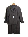 【中古】Leilian◆セットアップ/11/ウール/BRW/ストライプ【レディースウェア】