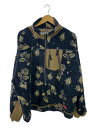 【中古】HIGH-GATE◆フリースジャケット/O/ポリエステル/ネイビー/ベージュ/総柄/23HG-AW17【メンズウェア】
