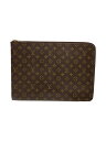 【中古】LOUIS VUITTON◆ポッシュ・ドキュマン_モノグラム・キャンバス_BRW/PVC/M53400/TH0021【バッグ】