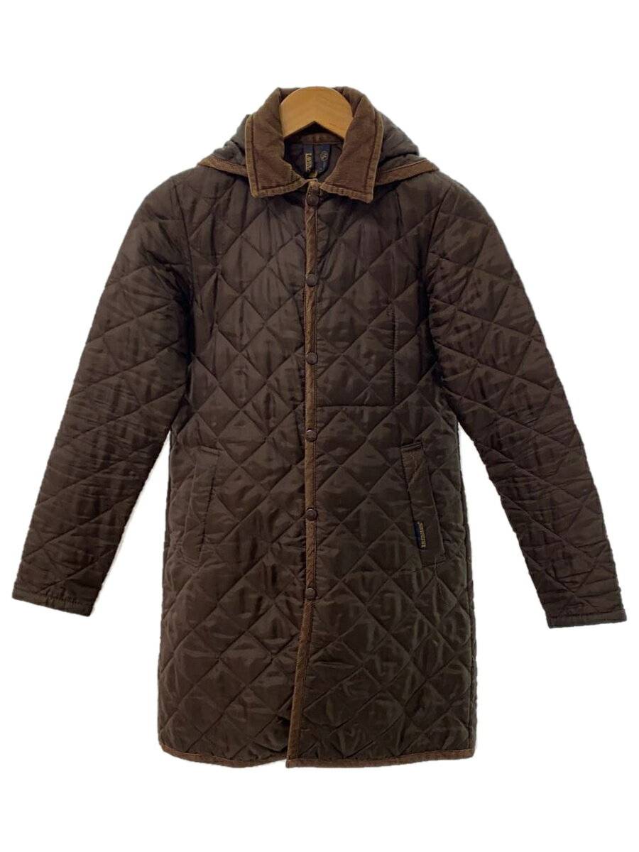 【中古】LAVENHAM◆コート/ポリエステル/ブラウン/36/s/ロングコート/キルティング/レディース【レディースウェア】