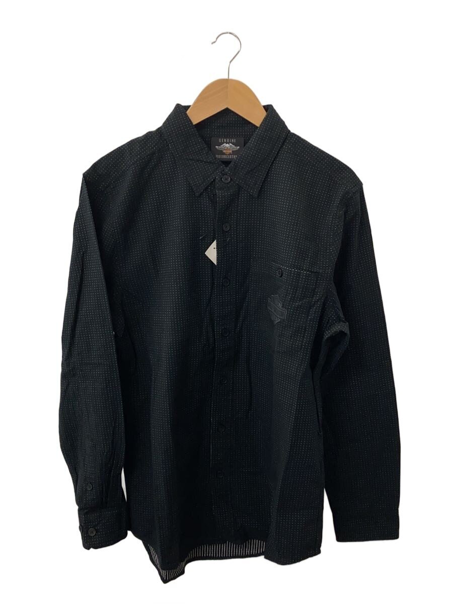 HARLEY DAVIDSON◆SHIRT-TEXTURED/長袖シャツ/M/コットン/BLK/ドット/96121-20VM