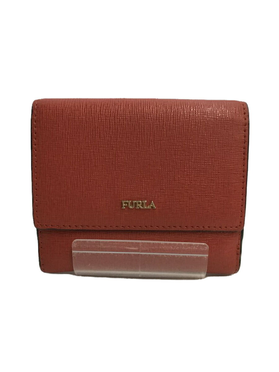 【中古】FURLA◆3つ折り財布/レザー/B