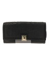 【中古】FURLA◆長財布/レザー/BLK/無