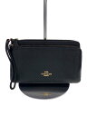 【中古】COACH◆ポーチ/レザー/BLK/無地/C5610【バッグ】