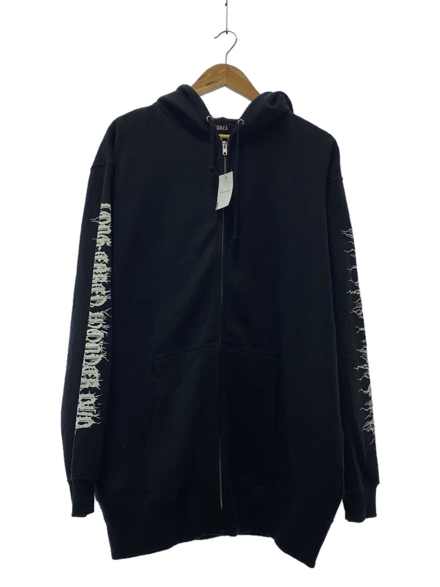 【中古】QOOZA/ジップパーカー/FREE/コットン/BLK/プリント/Q0016-BLK【レディースウェア】