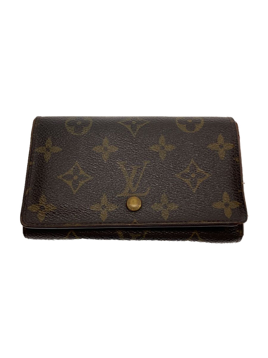 【中古】LOUIS VUITTON◆1)ポルト・モネ・ビエ・トレゾール_モノグラム・キャンバス_BRW/PVC/BRW/レディース【服飾雑貨他】