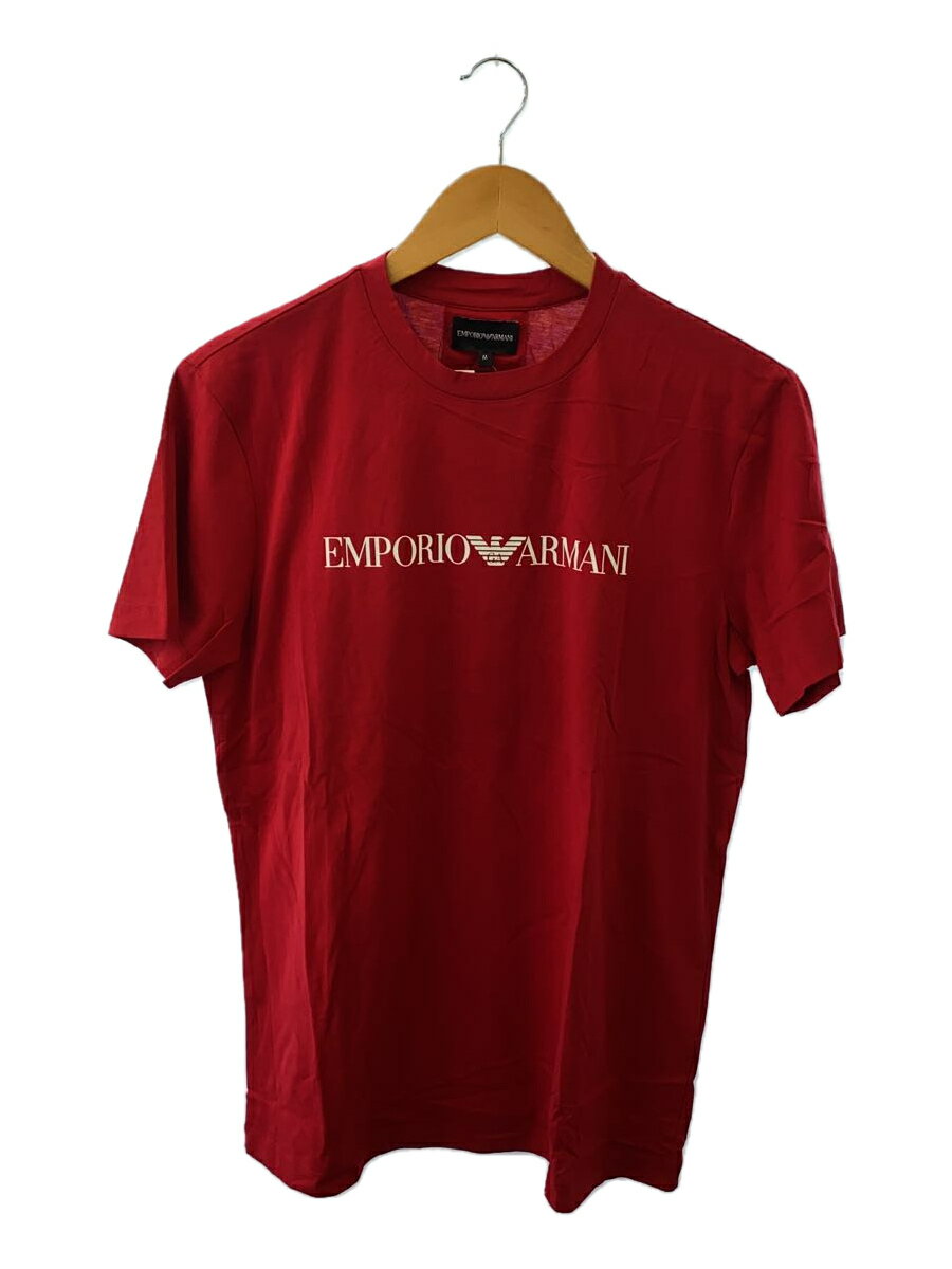 【中古】EMPORIO ARMANI◆Tシャツ/M/コットン/RED/プリント/8N1TN5 1JPZZ【メンズウェア】