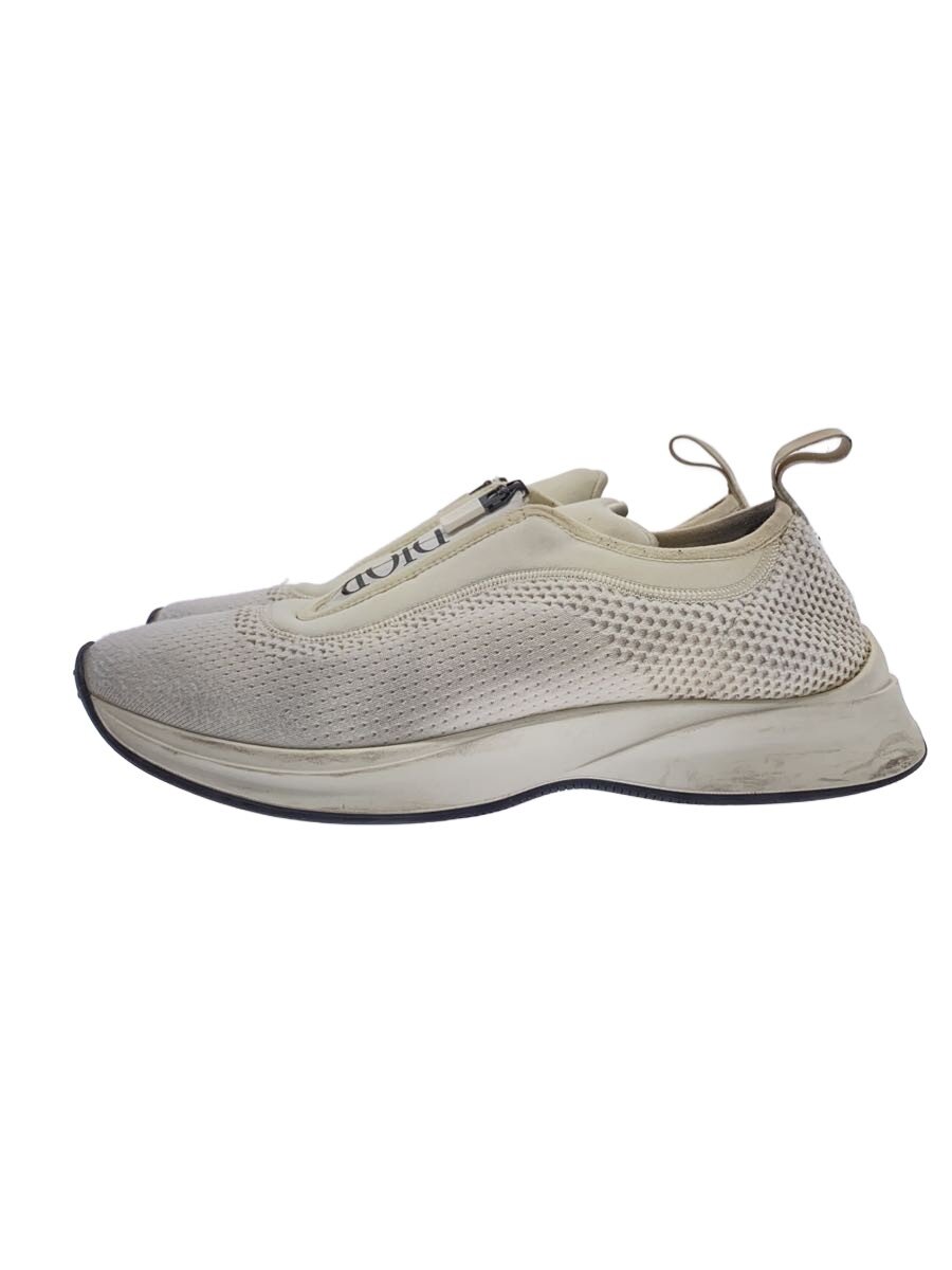 【中古】Dior HOMME◆ジップラバーロゴ ローカットスニーカー /ローカットスニーカー/43/WHT【シューズ】