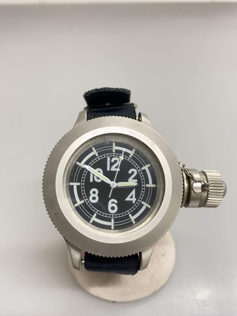 【中古】ZENO WATCH◆クォーツ腕時計/アナログ/ナイロン/ブラック/ブラック/EA-02/? NULL ?【服飾雑貨他】