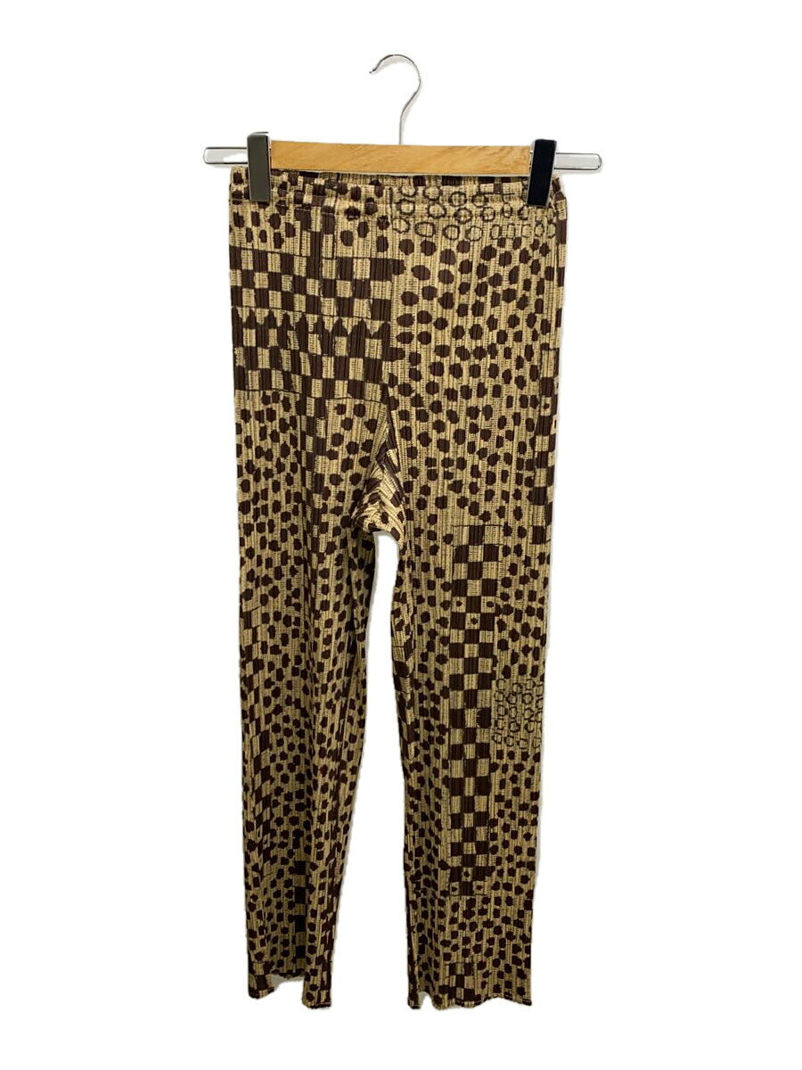 【中古】PLEATS PLEASE ISSEY MIYAKE◆プリーツボトム/2/ポリエステル/BEG/ドット/PP94-JF545【レディースウェア】