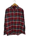 【中古】CHAPS RALPH LAUREN◆ボタンダウン長袖シャツ/ネルシャツ/XXL/コットン/RED/タータンCK/0200017151【メンズウェア】