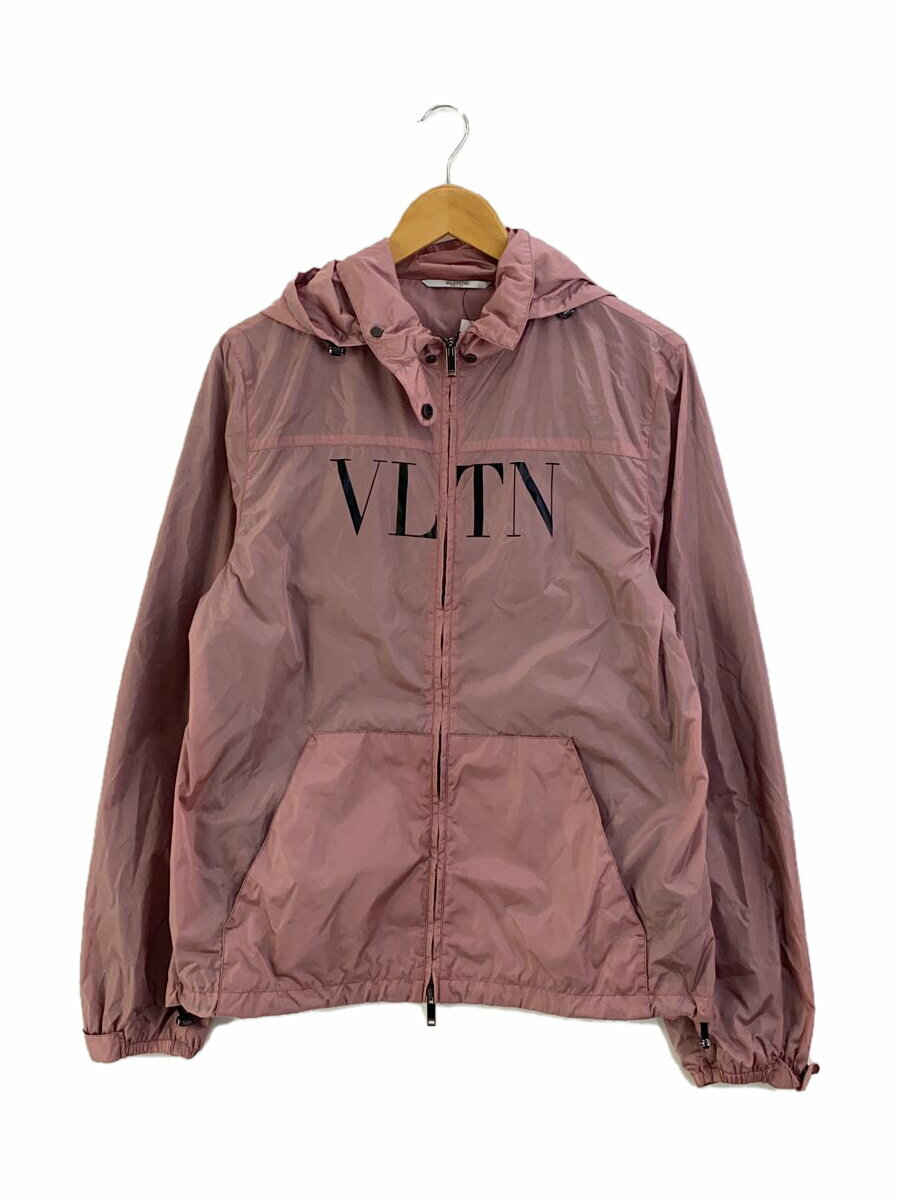 【中古】VALENTINO◆ブルゾン/ナイロン/PNK/rv3ci351dma/ロゴ/ジップアップ//【メンズウェア】