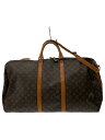 【中古】LOUIS VUITTON◆キーポル・バンドリエール60_モノグラム・キャンバス_BRW/PVC/BRW【バッグ】