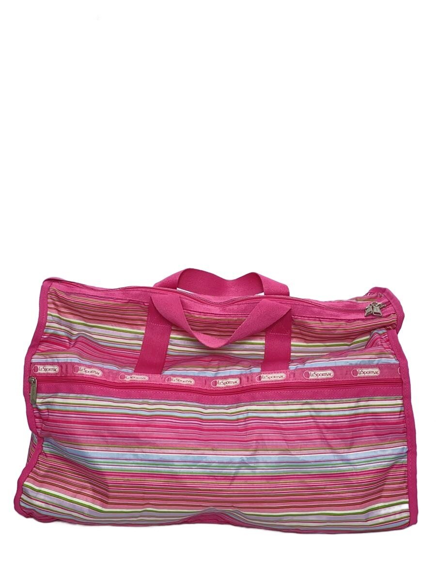 LeSportsac - 【中古】LESPORTSAC◆ボストンバッグ/ナイロン/ピンク/ボーダー【バッグ】