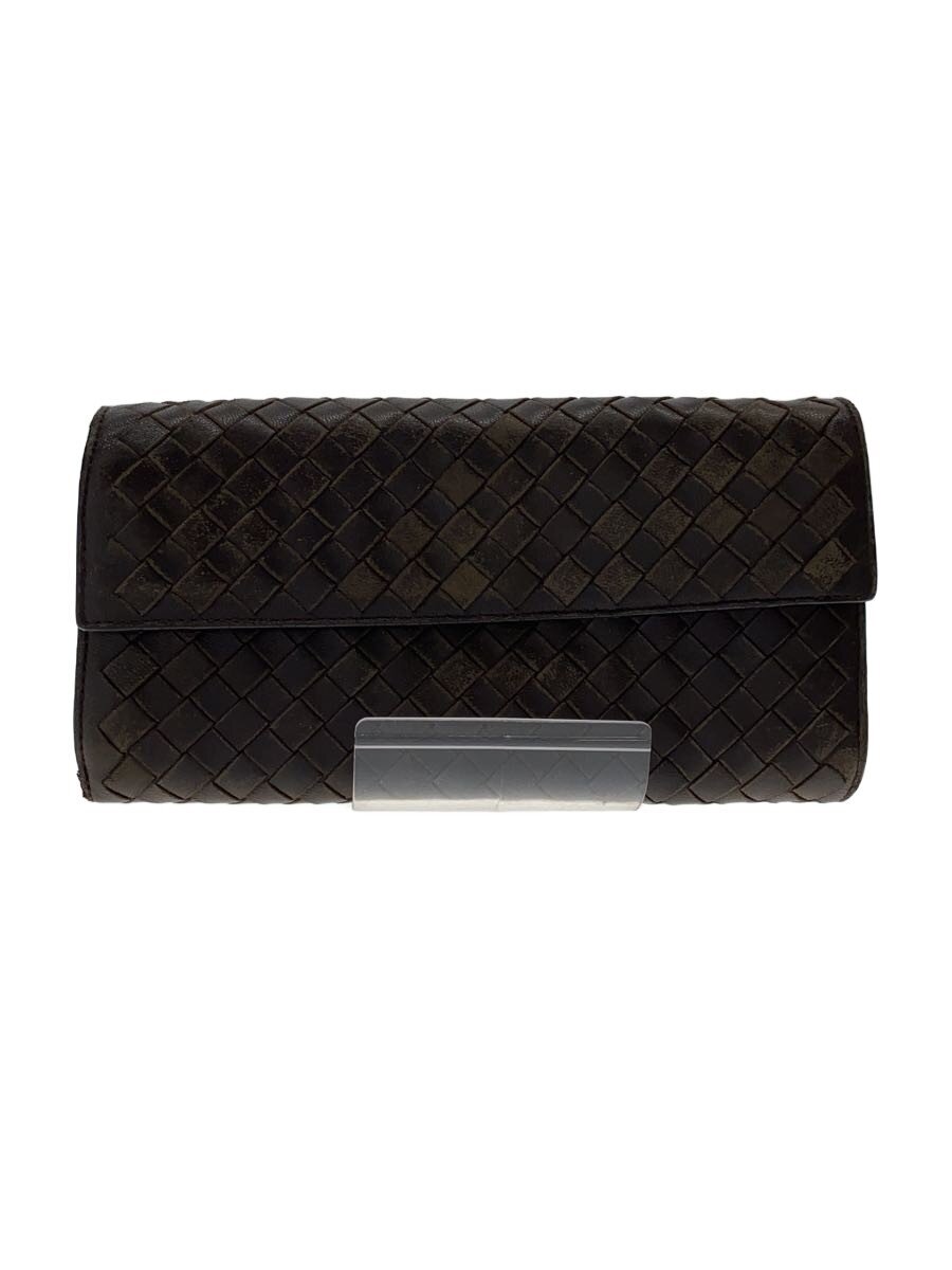 【中古】BOTTEGA VENETA◆イントレチャート/長財布/レザー/BRW/メンズ/150509【服飾雑貨他】