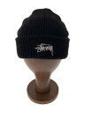 【中古】STUSSY◆ニットキャップ/--/アクリル/BLK/メンズ【服飾雑貨他】