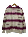 【中古】Supreme◆パーカー/L/コットン/パープル/ボーダー【メンズウェア】