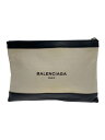 【中古】BALENCIAGA◆クラッチバッグ/キャンバス/IVO/無地/373834.9260・Z・538735【バッグ】