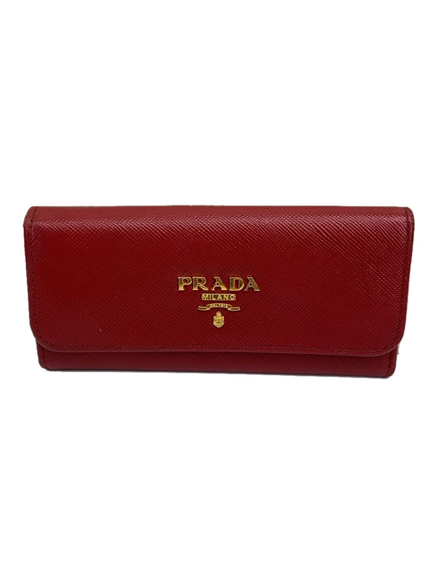 【中古】PRADA◆キーケース/レザー/RED/無地/レディース/すれ，汚れ有//【服飾雑貨他】