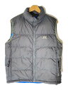 【中古】HELLY HANSEN◆ダウンベスト/L/ポリエステル/GRY/無地【メンズウェア】