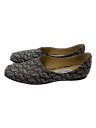 【中古】JIMMY CHOO◆JOSELYN FLAT/ JCロゴ/メタリックラメシルバー/スクエアフラットパンプス/36/SLV/レザー【シューズ】