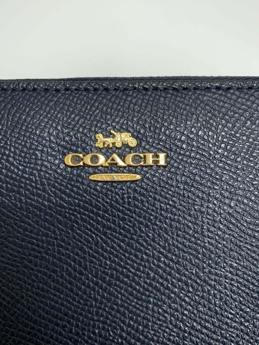 【中古】COACH◆財布/レザー/NVY/レディース【服飾雑貨他】