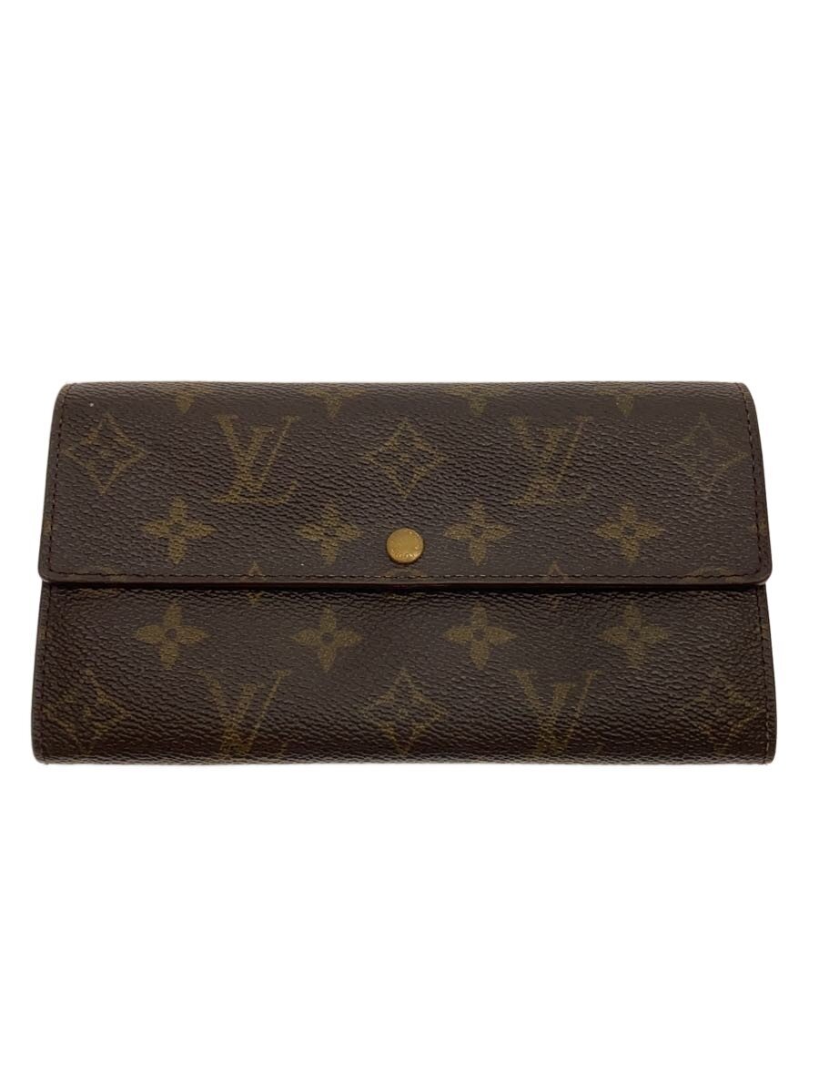 【中古】LOUIS VUITTON◆長財布/レザー/BRW/総柄/メンズ【服飾雑貨他】
