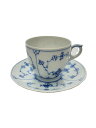 【中古】ROYAL COPENHAGEN◆カップ&ソーサー/2点セット/WHT/ブルーフル-テッドハーフレース【キッチン用品】