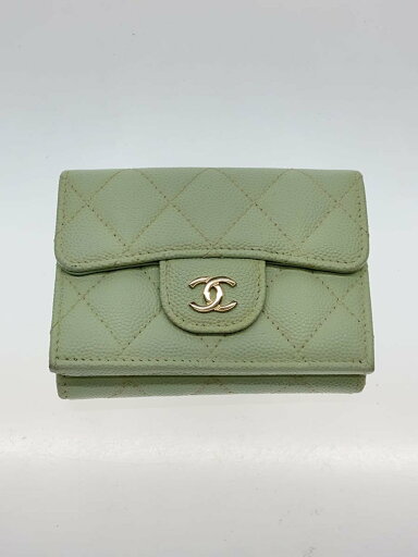 【中古】CHANEL◆3つ折り財布/レザー/GRN/レディース/AP0230【服飾雑貨他】 【中古】CHANEL◆3つ折り財布/レザー/GRN/レディース/AP0230【服飾雑貨他】
