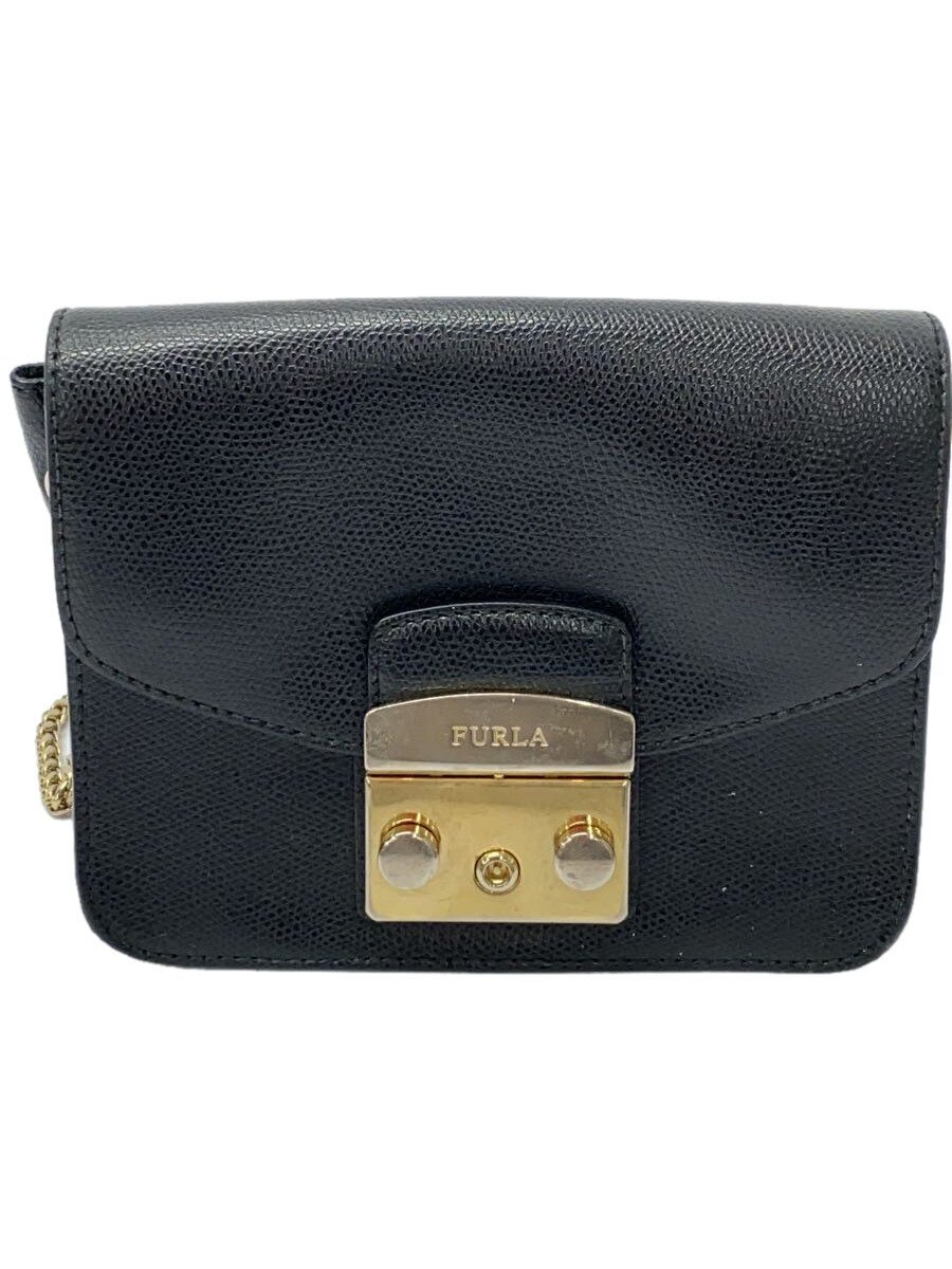 Furla - 【中古】FURLA◆ショルダーバッグ/レザー/BLK【バッグ】