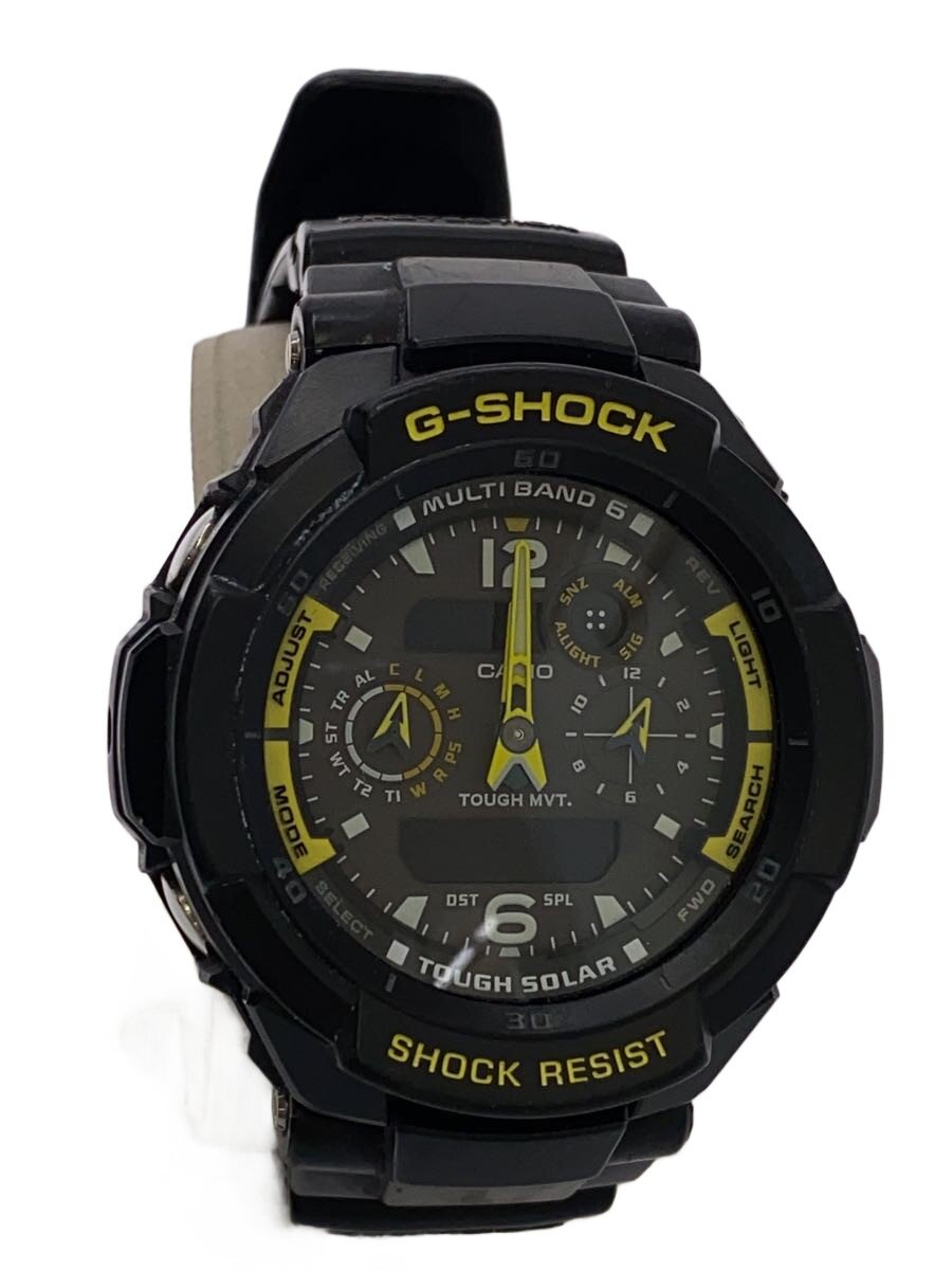 【中古】CASIO◆ソーラー腕時計・G-SHOCK/デジアナ/BLK//【服飾雑貨他】