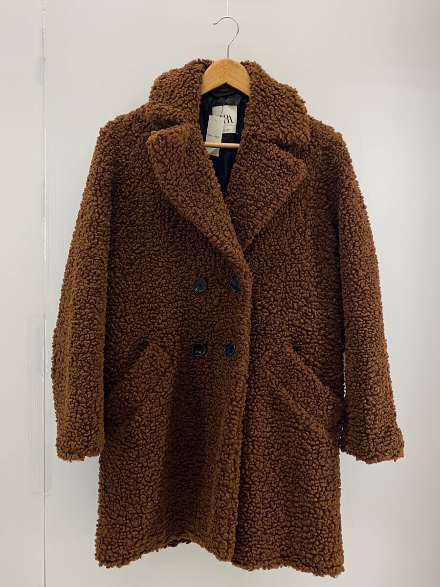 【中古】ZARA◆コート/S/ポリエステル/BRW/ボア/テディ【レディースウェア】