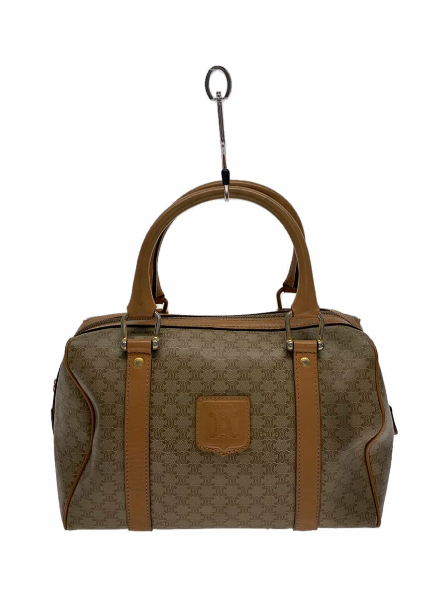 【中古】CELINE◆ハンドバッグ/PVC/BEG/総柄/トリオンフ ブラゾン【バッグ】