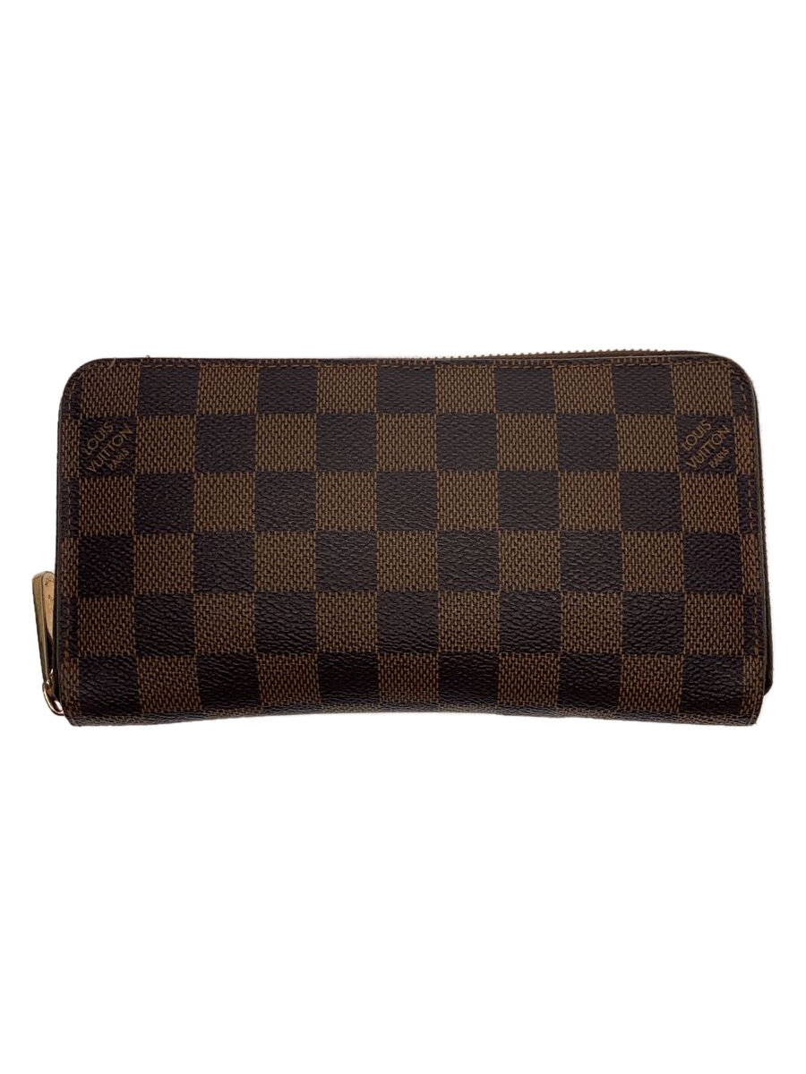 【中古】LOUIS VUITTON◆1)ジッピー・ウォレット_ダミエ・エベヌ_BRW/PVC/BRW/メンズ【服飾雑貨他】