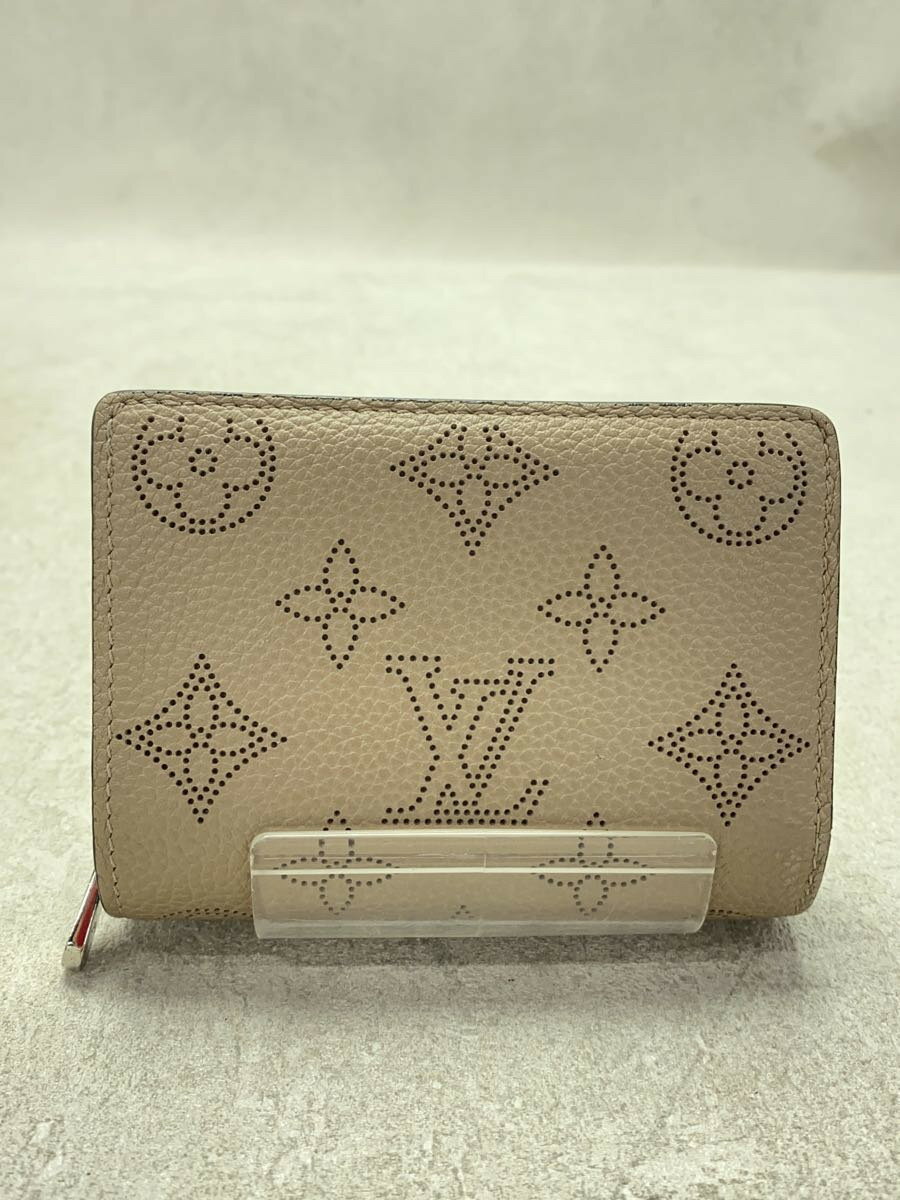 【中古】LOUIS VUITTON◆ポルト・フォイユ・クレア_マヒナ_BEG/レザー/BEG/レディース【服飾雑貨他】