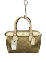 【中古】COACH◆シグネチャー/ミニボストン/ショルダー付き/使用感/ボストンバッグ/PVC/BEG/F58312【バッグ】